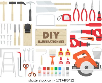 
Illustration set of DIY tools.