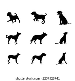 Illustration set of dog silhouette