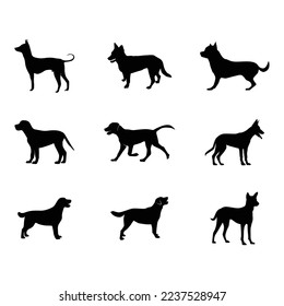 Illustration set of dog silhouette