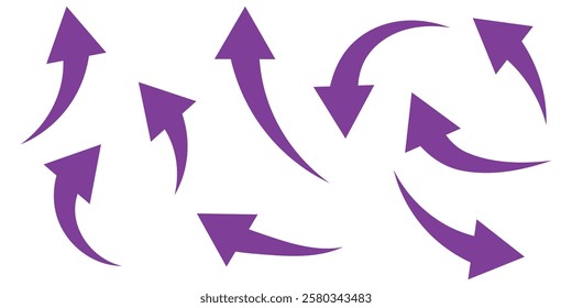Illustration set of downward pointing curved arrows  . 1176
