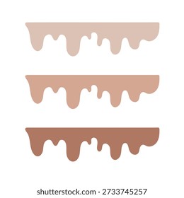 Conjunto de ilustración de goteo de chocolate