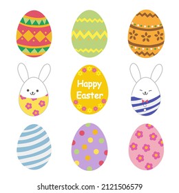 Illustration set of Easter eggs