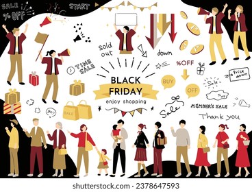 Ilustración para un uso fácil en el viernes negro