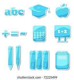 illustration of set of education icon on isolated white background