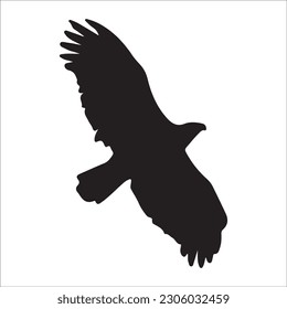 illustration with set of eight crow silhouettes isolated on white background ,black image