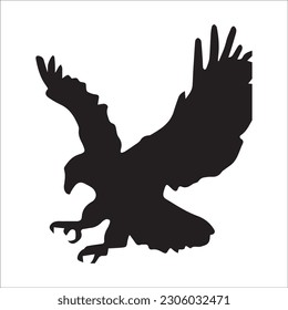 illustration with set of eight crow silhouettes isolated on white background ,black image