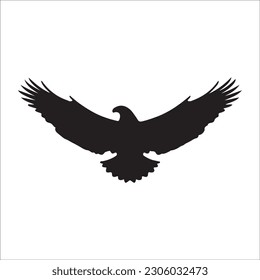 illustration with set of eight crow silhouettes isolated on white background ,black image