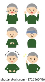 Illustration set of elderly man 2