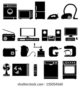 illustration with set of electronic  home   devices