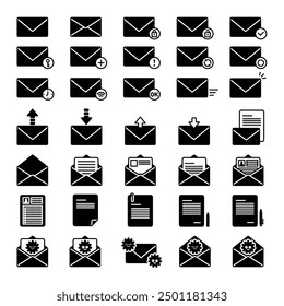 Illustration set of email icons. I made it with a simple line drawing.