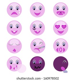 Illustration set of emoticons
