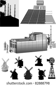 illustration with set of energy generators