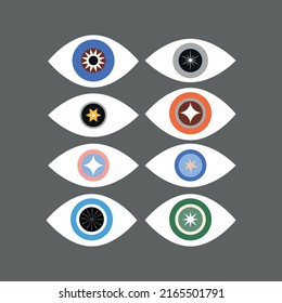 illustration of a set of evil eyes