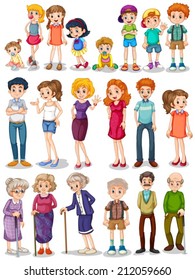 Illustration of a set of family