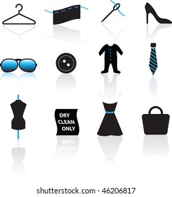 illustration of a set of fashion and clothing icons