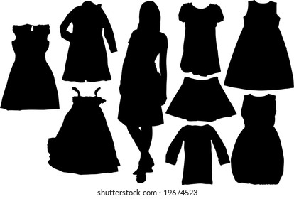 Illustration set of fashion  silhouettes