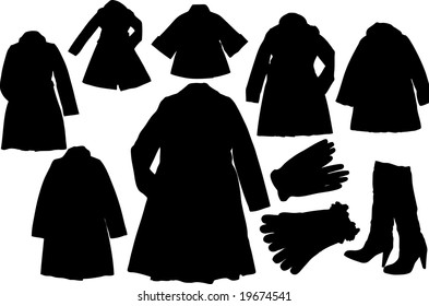 Illustration set of fashion  silhouettes