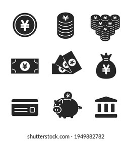 Illustration set of financial icons.