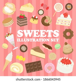 Illustration set of food sweets.