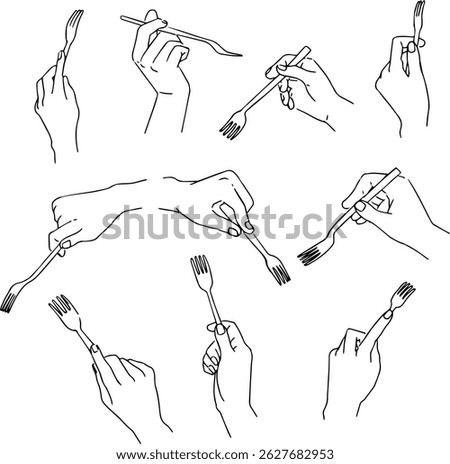 Illustration set with a fork : Vector