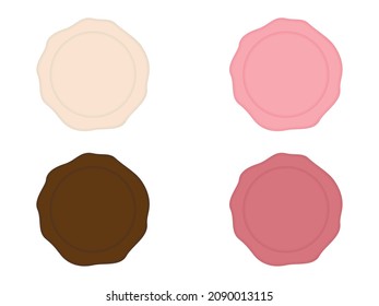 illustration with a set of four-color chocolate plate-style labels.
