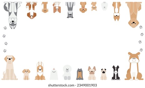 It is an illustration of a set (frame) of a graphical cute dog sitting.