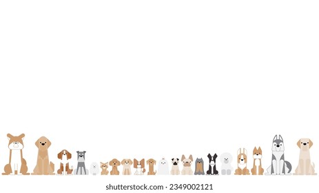 It is an illustration of a set (frame) of a graphical cute dog sitting.