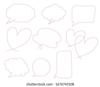 Conjunto de ilustraciones de globo de comentarios y cuadro de texto dibujados a mano libre. Arte de línea simple.