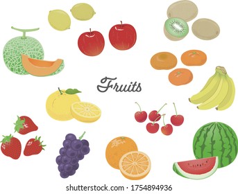 
Illustration set of fresh fruit