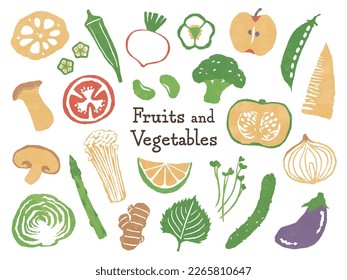 illustration set of fruits and vegetables