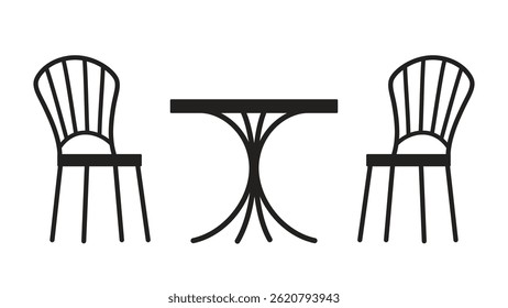 Illustration of a set of garden table and garden chairs