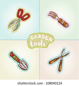 Illustration set. Garden tools isolated