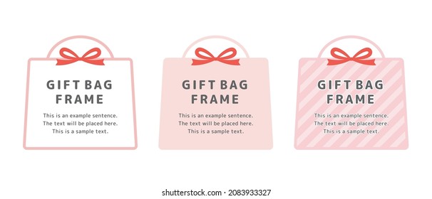 Illustration set of gift bag, present, store bag frame. EPS data is CMYK color, JPG or PNG data is RGB color.