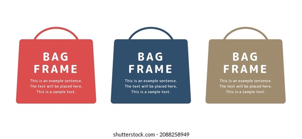 Illustration set of gift bag, present, store bag frame.
