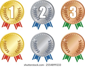 Illustration set of glittering medals