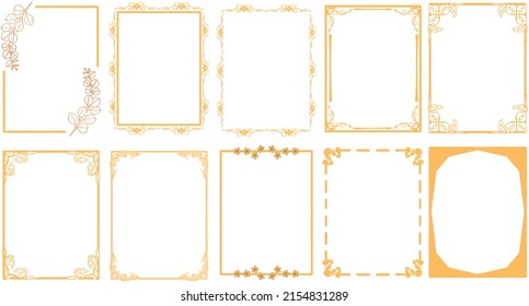 illustration of a set of golden frames. Suitable for element and background