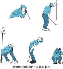 Eine Illustration eines Golfers mit einem Putter.