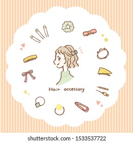 Illustration set of hair accessories