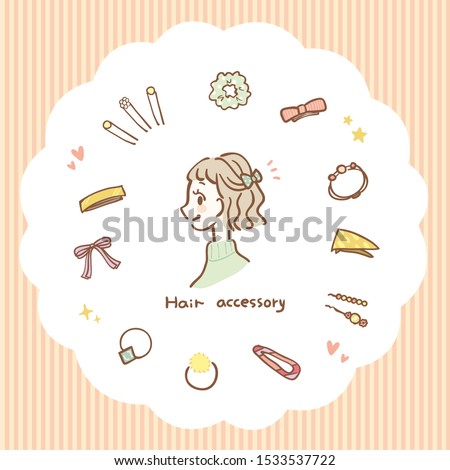 Illustration set of hair accessories