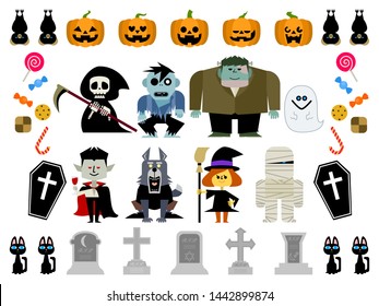Illustration set of Halloween 01