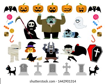 Illustration set of Halloween 02