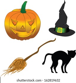 Illustration of set of halloween