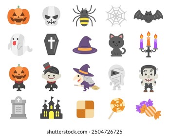 Illustration set of Halloween icons.