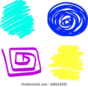 illustration of a set of Hand Drawn Scribble Circles, vector design elements