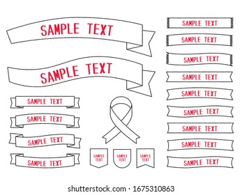 Conjunto de ilustraciones de la cinta de estilo dibujada a mano para el título.
Se puede utilizar como consejo o título para anuncios y tarjetas.
Versión con texto de ejemplo.
