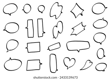 Illustration set of hand-drawn speech bubbles