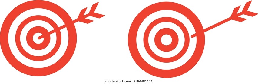 Illustration set of hit and miss targets