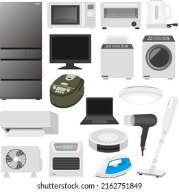 Illustration set of home appliances