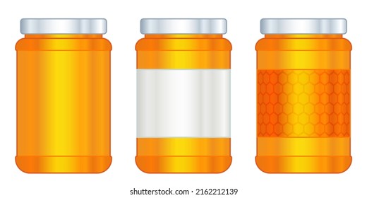 Illustration of a set of honey jars