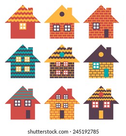 Illustration set of houses .Vector